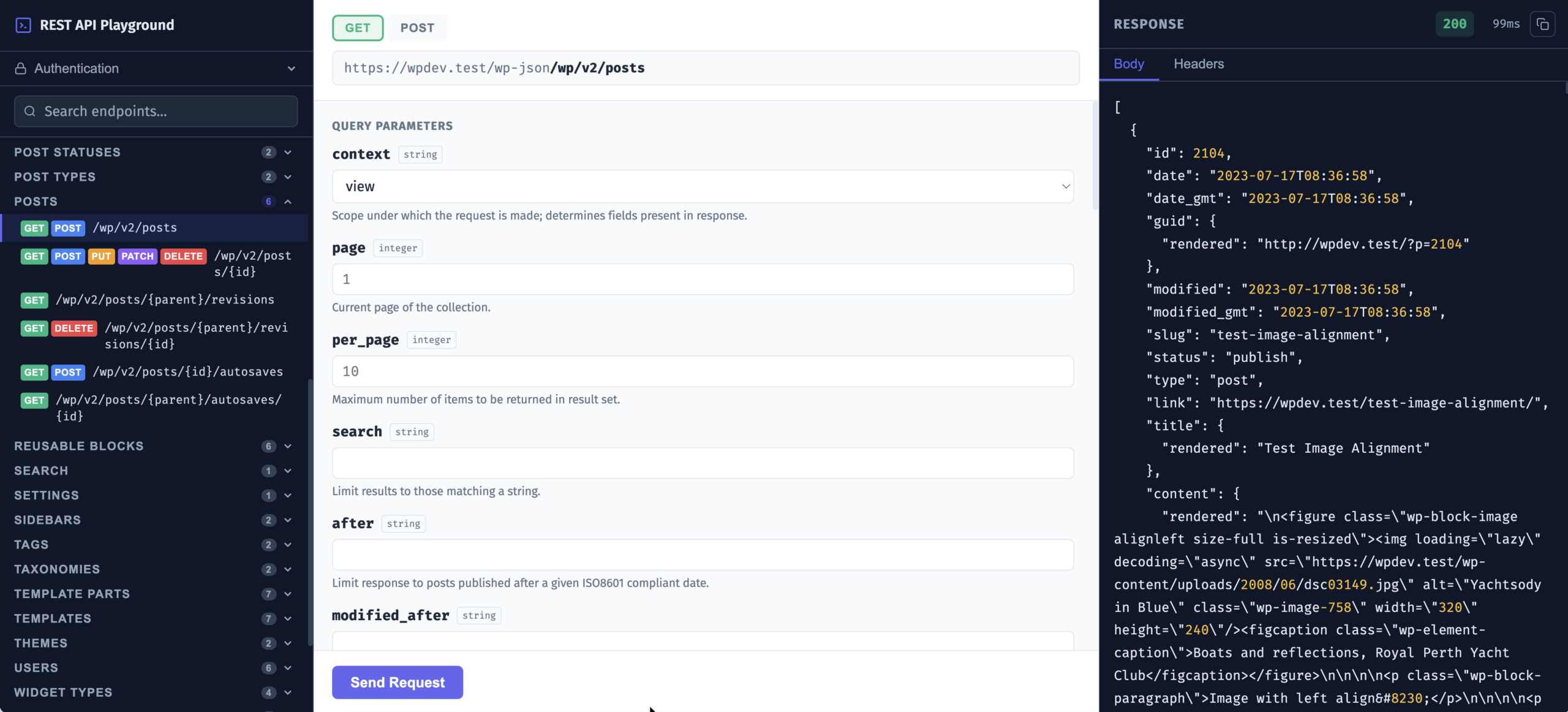 WordPress REST API Playground